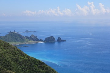 Beautiful sea and mountain views at Lanyu , Orchid island, Taitung, Taiwan.