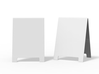 Crezon A-frame sandwich boards for design mock up and presentation on isolated white background, 3d illustration