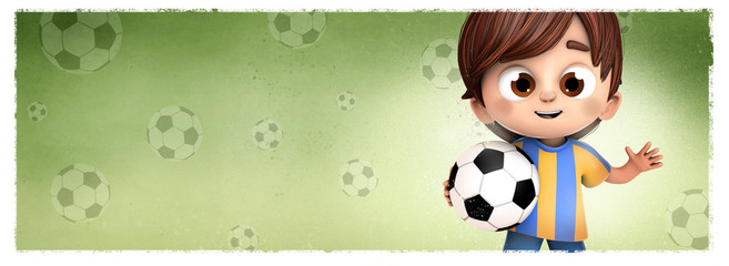niño y futbol © childrendrawings