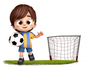 niño con porteria de futbol © childrendrawings