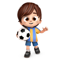 niño futbolista con balon © childrendrawings