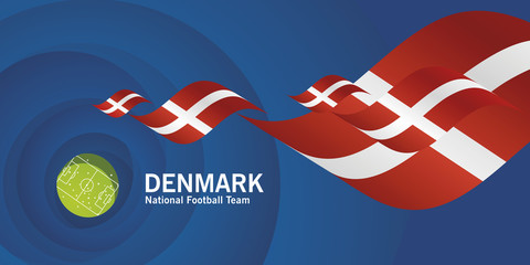 Denmark flag soccer football team abstact stadium background
