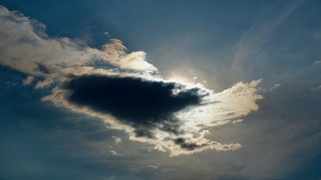 Wolken schieben sich vor die Sonne, Sonnenstrahlkraft durch die Wolken