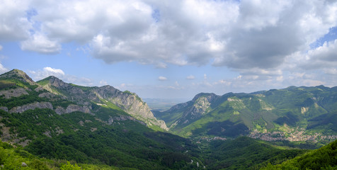 Naklejka na ściany i meble Panorama of mountain ranges 2