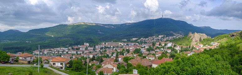 Fototapeta na wymiar Panorama of the city in the Bulgarian mountains 2