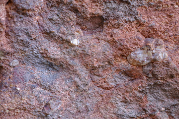 The texture of the rock