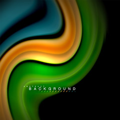 Fluid mixing colors vector wave abstract background design. Colorful mesh waves