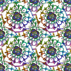 Abstract festive colorful mandala ethnic tribal pattern