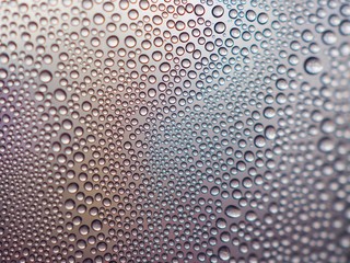 Water drops on the glass For design, textures and backgrounds.