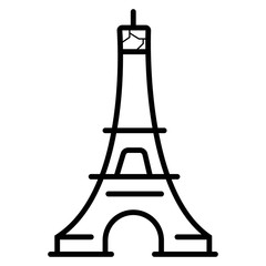 Eiffel tower in Paris vector icon.