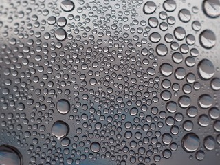 Water drops on the glass For design, textures and backgrounds.