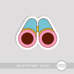 Binoculars icon. Summer. Marine