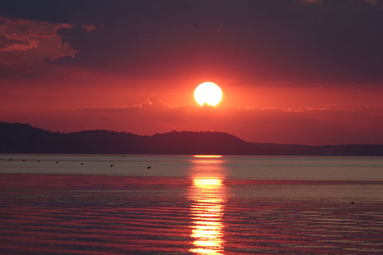 Fototapeta sunset on the Aegean Sea