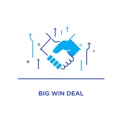 Businessmen shaking hands. Cooperation interaction. Success Cooperation. Line icon illustration