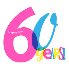 60 years overlapping letters icon