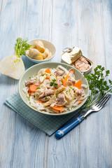 salad with fennel mackerel artichoke and carrot