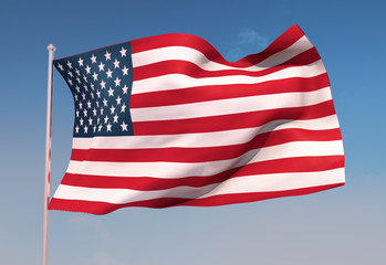Flag of the United States. USA. June 14. 3d render. Celebration