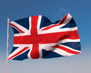 3d render. Flag of the United Kingdom. UK.