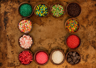 Frame of Sprinkles in Bowls