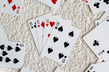 four of a kind six, poker card