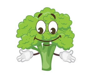 cute broccoli character. cartoon vector illustration