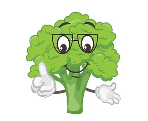 cute broccoli character. cartoon vector illustration