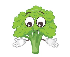 cute broccoli character. cartoon vector illustration