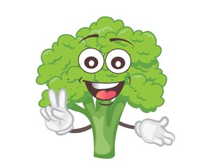 Fototapeta premium cute broccoli character. cartoon vector illustration