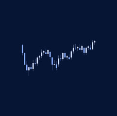 Blue Vector Candlesticks Investing Trading