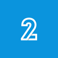 Vector Logo Number 2 White