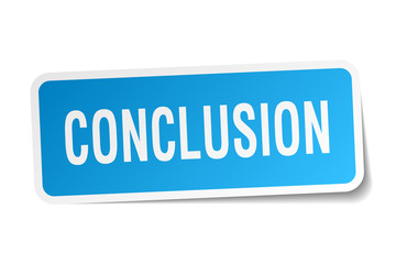 conclusion square sticker on white