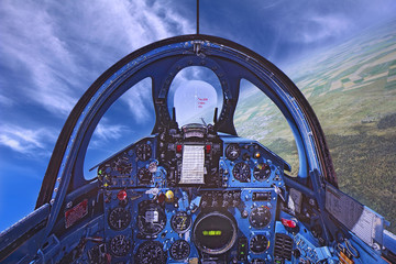 Cockpit of Flight Simulator - Mig 21 - obrazy, fototapety, plakaty