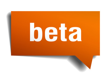 beta orange 3d speech bubble