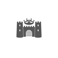 Castle with crown. Logo