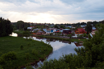 Fototapeta na wymiar the Suzdal panorama river Russia nature