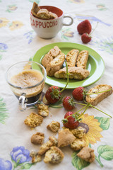 morning breakfast with fruit and sweets