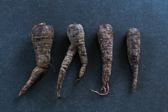 Directly above shot of carrots on counter