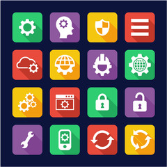 Settings Icons Flat Design 