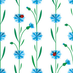 Summertime floral seamless pattern