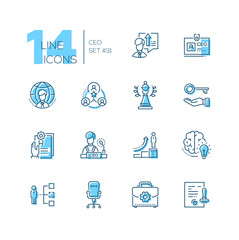 CEO - set of line design style icons