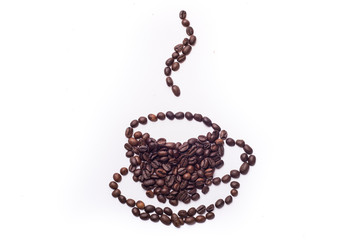 coffee cup draw with beans