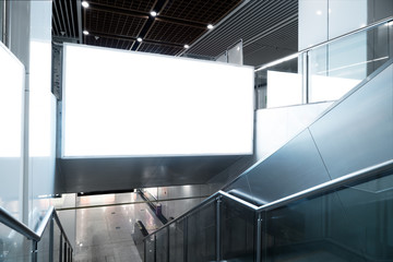 Empty billboards in subway stations