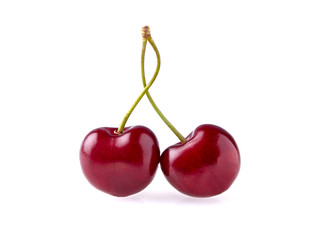 Sweet cherry berries isolated on white background cutout