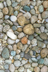 colorful small pebble and stone for background texture.