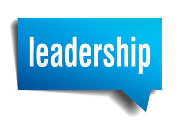 leadership blue 3d speech bubble