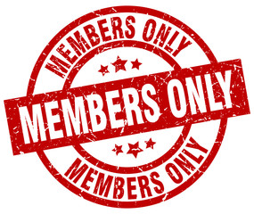 members only round red grunge stamp