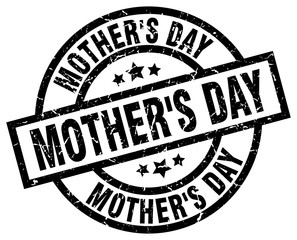 mother's day round grunge black stamp