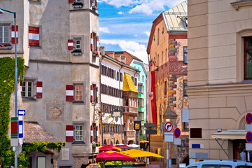 Fototapeta na wymiar Historic street of Innsbruck view