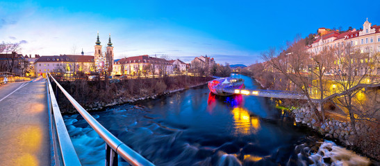 City Graz Mur River And