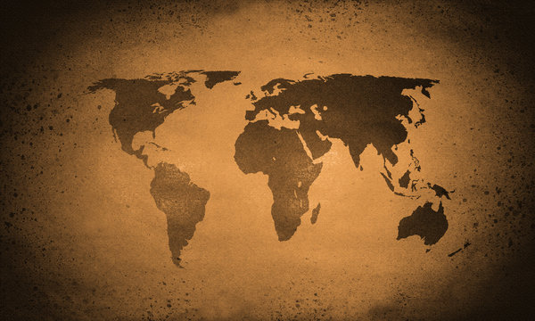 Orange world map